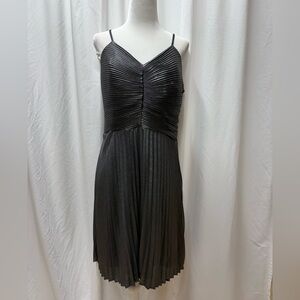 Express Metallic Mini Dress Pleated Bow Back Detail women’s L